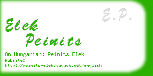 elek peinits business card